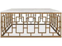 Brass Gate White Cocktail Table - Ornate Home