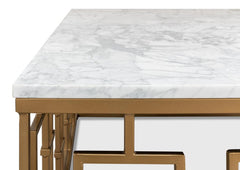Brass Gate White Cocktail Table - Ornate Home