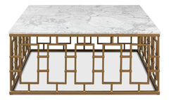 Brass Gate White Cocktail Table - Ornate Home