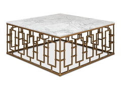 Brass Gate White Cocktail Table - Ornate Home