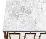 Brass Gate White Cocktail Table - Ornate Home