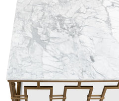 Brass Gate White Cocktail Table - Ornate Home