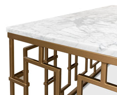 Brass Gate White Cocktail Table - Ornate Home