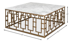 Brass Gate White Cocktail Table - Ornate Home