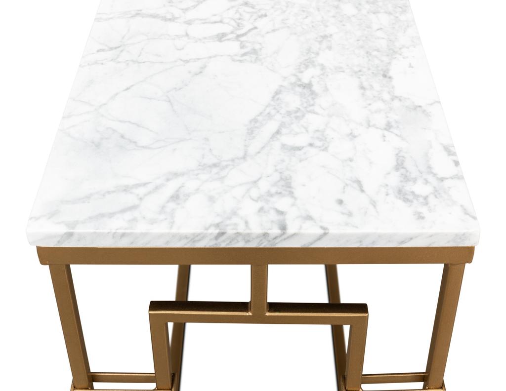 Brass Gate White Console Table - Ornate Home
