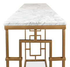Brass Gate White Console Table - Ornate Home