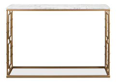 Brass Gate White Console Table - Ornate Home