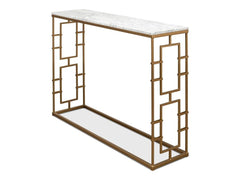 Brass Gate White Console Table - Ornate Home