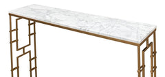 Brass Gate White Console Table - Ornate Home