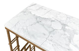 Brass Gate White Console Table - Ornate Home