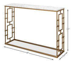 Brass Gate White Console Table - Ornate Home