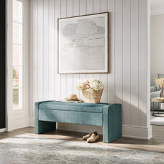 Braun Blue Storage Bench - Ornate Home