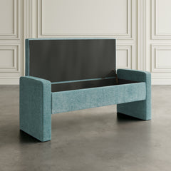 Braun Blue Storage Bench - Ornate Home