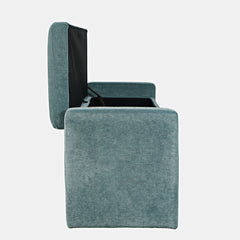 Braun Blue Storage Bench - Ornate Home