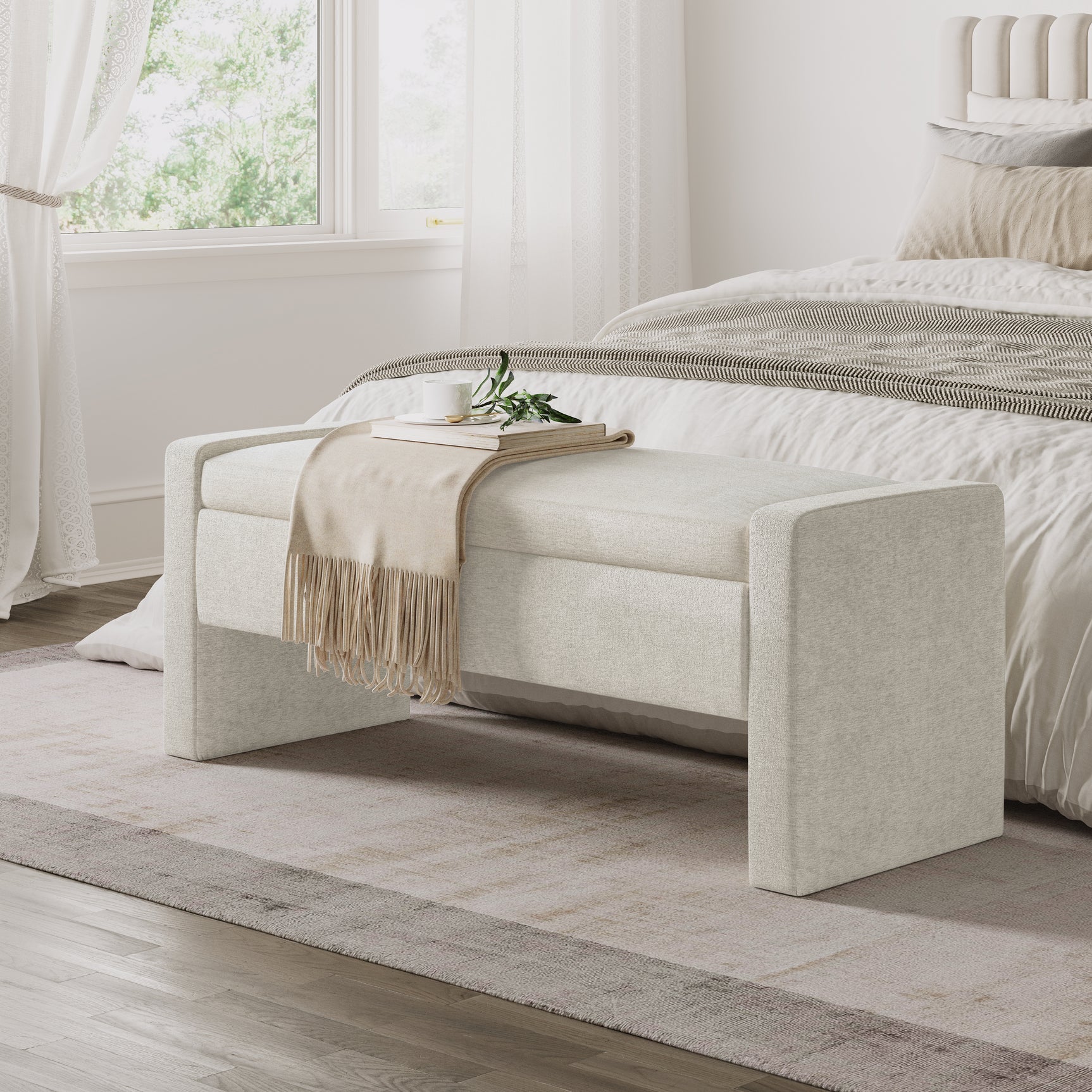Braun Natural Storage Bench - Ornate Home
