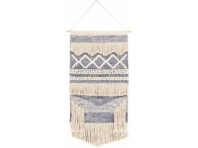 Braunston Boho Navy & Beige Textured Wall Hanging - Ornate Home