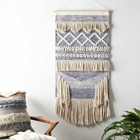 Braunston Boho Navy & Beige Textured Wall Hanging - Ornate Home