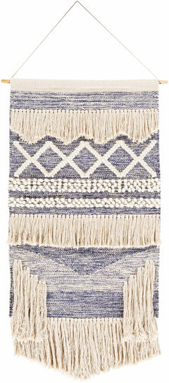 Braunston Boho Navy & Beige Textured Wall Hanging - Ornate Home