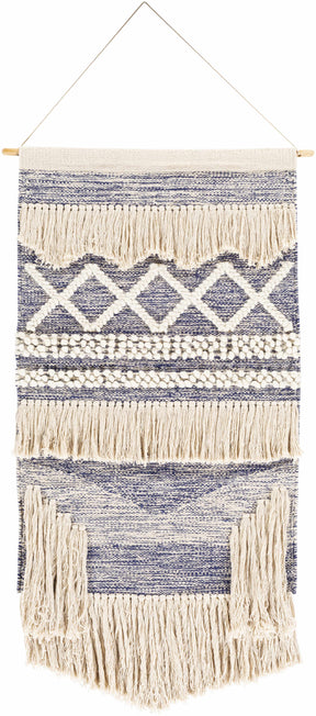 Braunston Boho Navy & Beige Textured Wall Hanging - Ornate Home