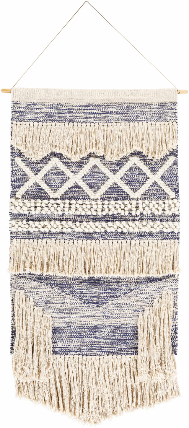 Braunston Boho Navy & Beige Textured Wall Hanging - Ornate Home