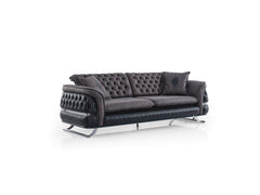 Bravo Black 3-pieces (Sofa & Loveseat & Chair) Living Room Set - Ornate Home