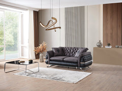Bravo Black Convertible Loveseat - Ornate Home
