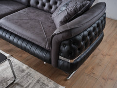 Bravo Black Convertible Loveseat - Ornate Home
