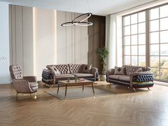 Bravo Brown 3-pieces (Sofa & Loveseat & Chair) Living Room Set - Ornate Home