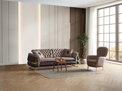 Bravo Brown 3-pieces (Sofa & Loveseat & Chair) Living Room Set - Ornate Home