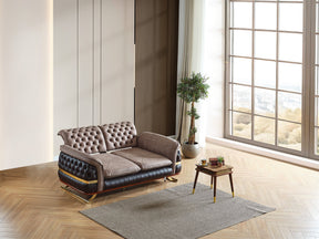 Bravo Brown Convertible Loveseat - Ornate Home