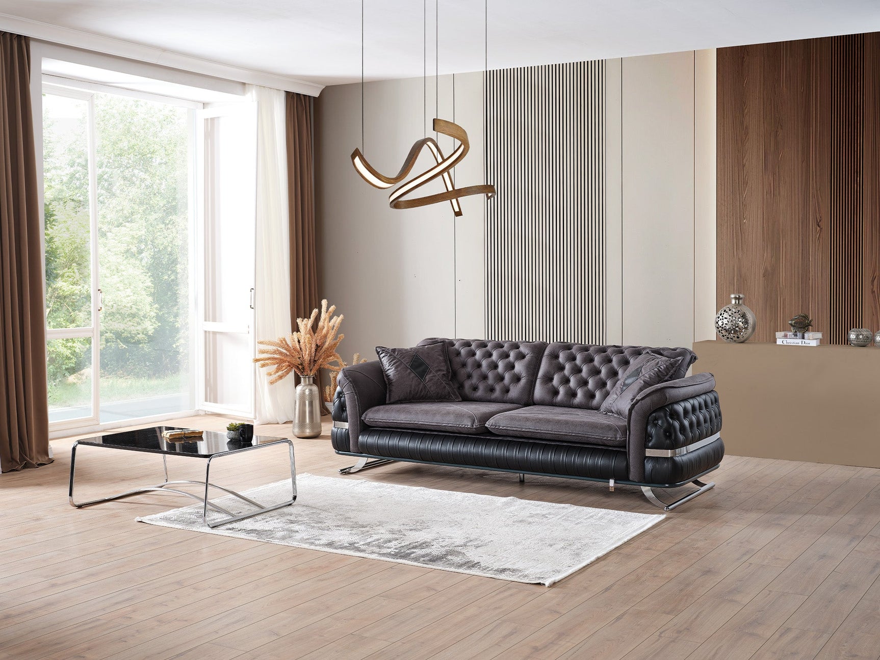 Bravo Black 3-pieces (Sofa & Loveseat & Chair) Living Room Set