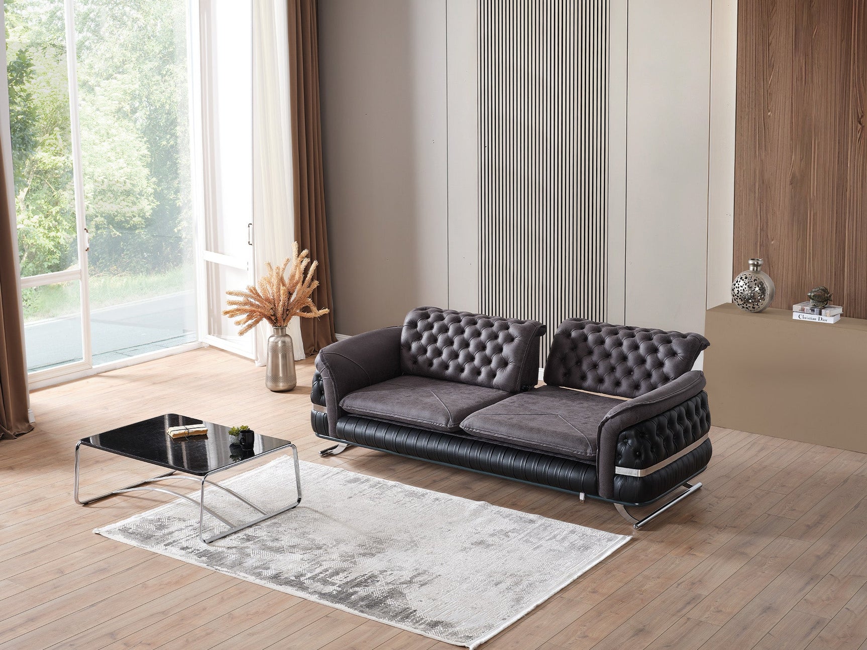 Bravo Black 3-pieces (Sofa & Loveseat & Chair) Living Room Set