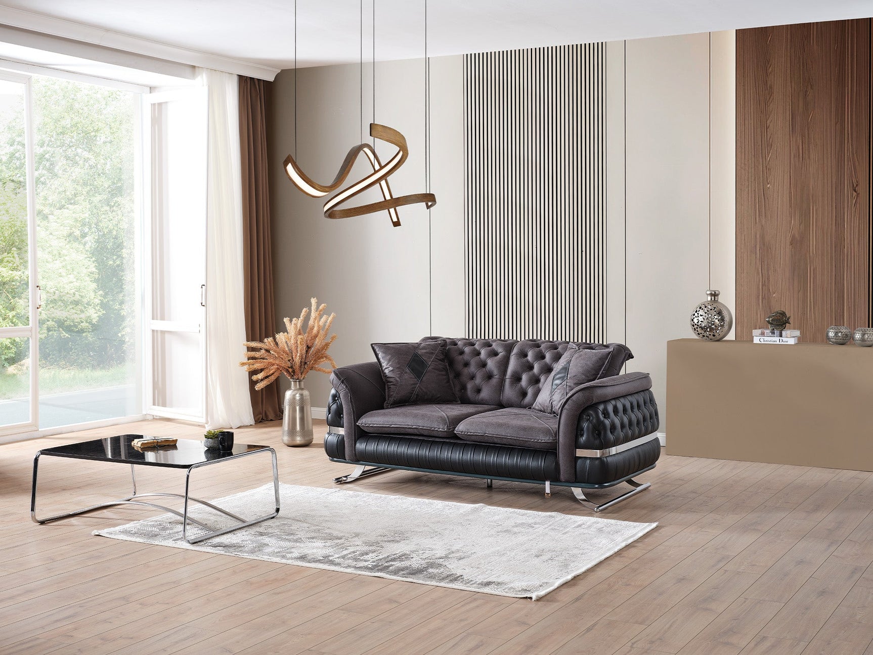 Bravo Black 3-pieces (Sofa & Loveseat & Chair) Living Room Set
