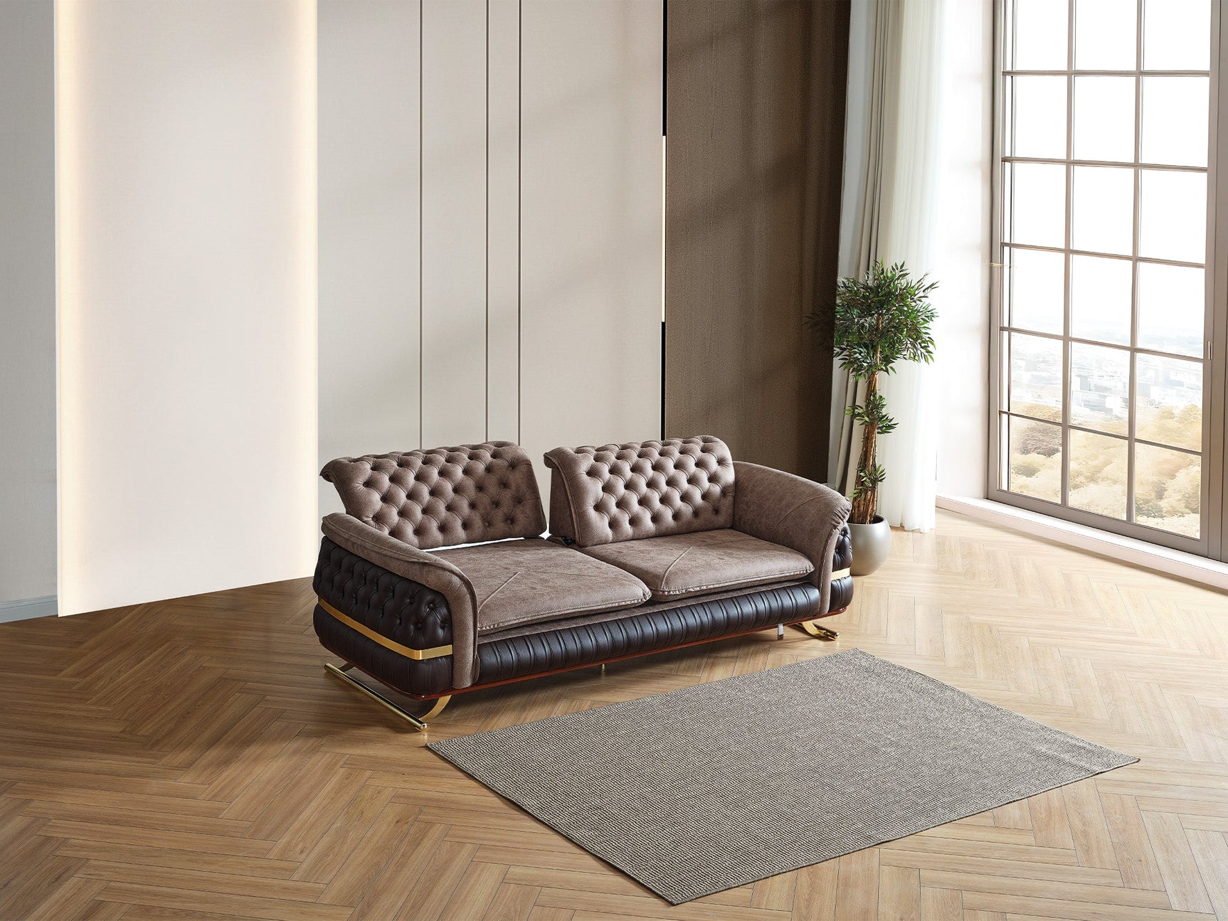 Bravo Brown Convertible Sofa