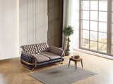 Bravo Brown Convertible Loveseat