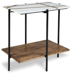 Braxmore White/Light Brown Accent Table - Ornate Home