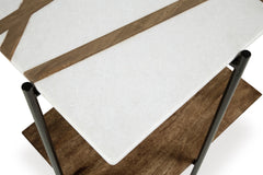Braxmore White/Light Brown Accent Table - Ornate Home