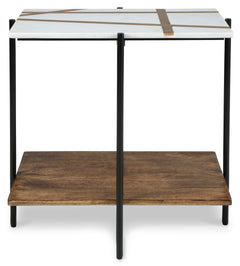 Braxmore White/Light Brown Accent Table - Ornate Home