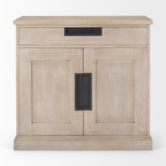 Braxton Beige/Black Wood 2 Door Accent Cabinet