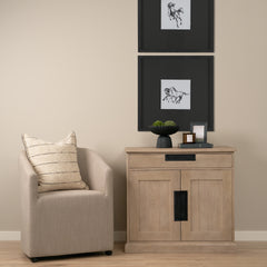 Braxton Beige/Black Wood 2 Door Accent Cabinet
