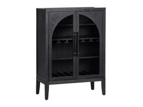 Braxton Black Wine Cabinet - Ornate Home