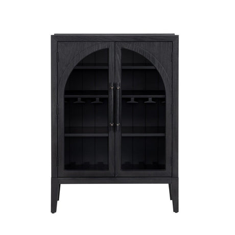 Braxton Black Wine Cabinet - Ornate Home