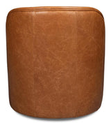 Braxton Brown Leather Swivel Chair - Ornate Home