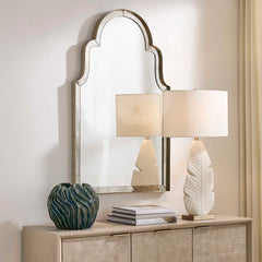 Brayden Brass Antique Arch Mirror - Ornate Home