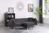Brayden Dark Gray 86.5"W Woven Fabric Sectional Sofa with Chaise - Ornate Home