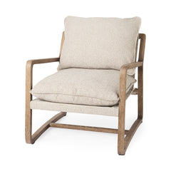 Brayden Light Brown/Beige Wood Accent Chair - Ornate Home