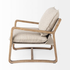 Brayden Light Brown/Beige Wood Accent Chair - Ornate Home