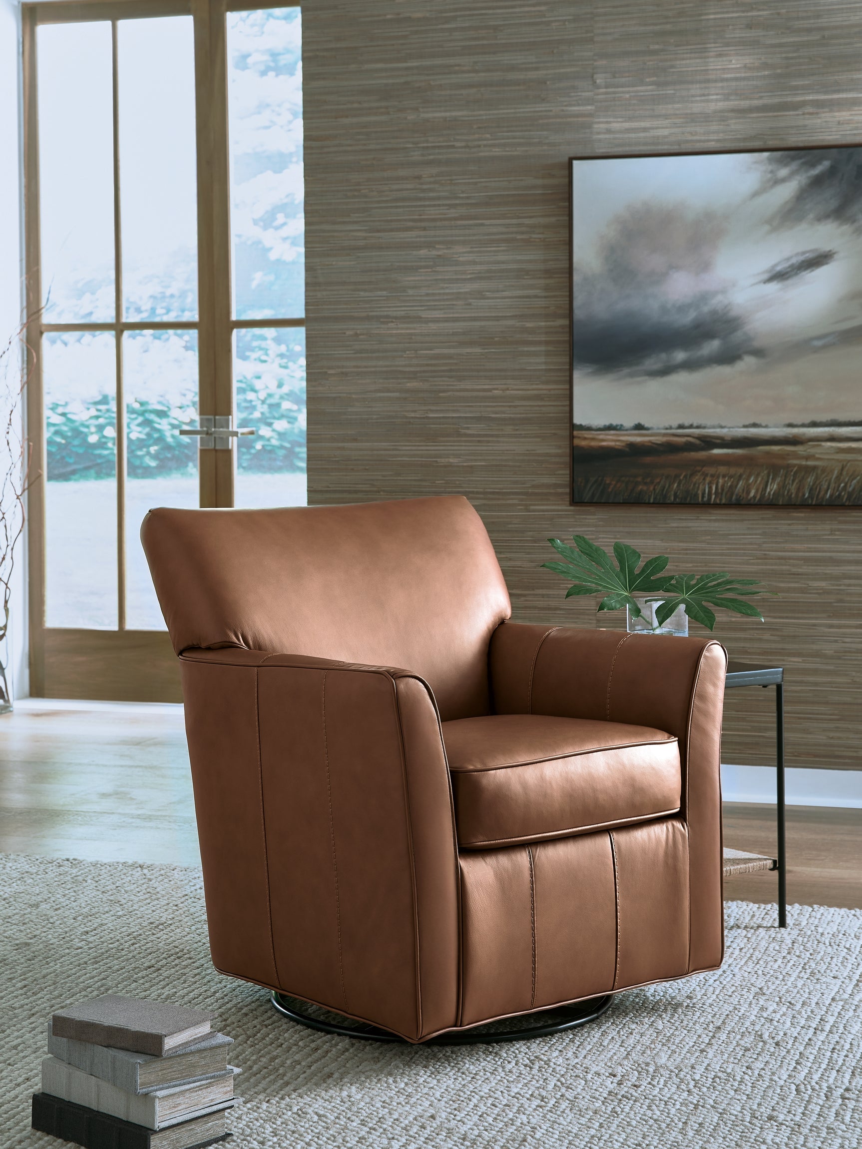 Braydunn Caramel Swivel Glider Accent Chair (Online Special Price) - Ornate Home