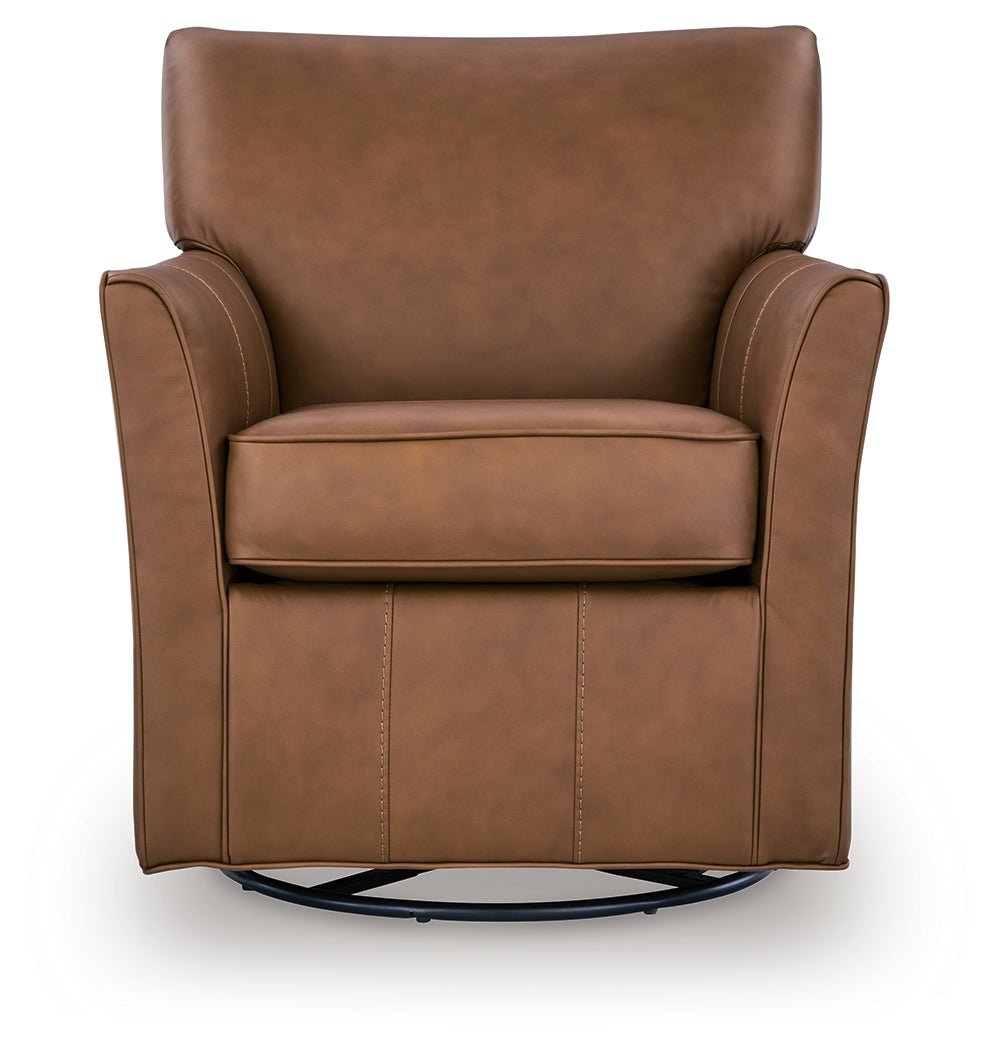 Braydunn Caramel Swivel Glider Accent Chair (Online Special Price) - Ornate Home
