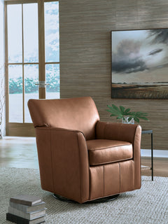 Braydunn Caramel Swivel Glider Accent Chair - Ornate Home